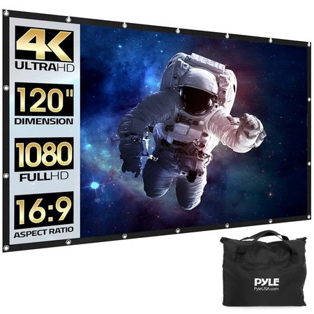 PYLE 120'' Portable Outdoor Projection Screen - Lightweight Viewing Projector Display with Frame Stand, H PRJFOL130